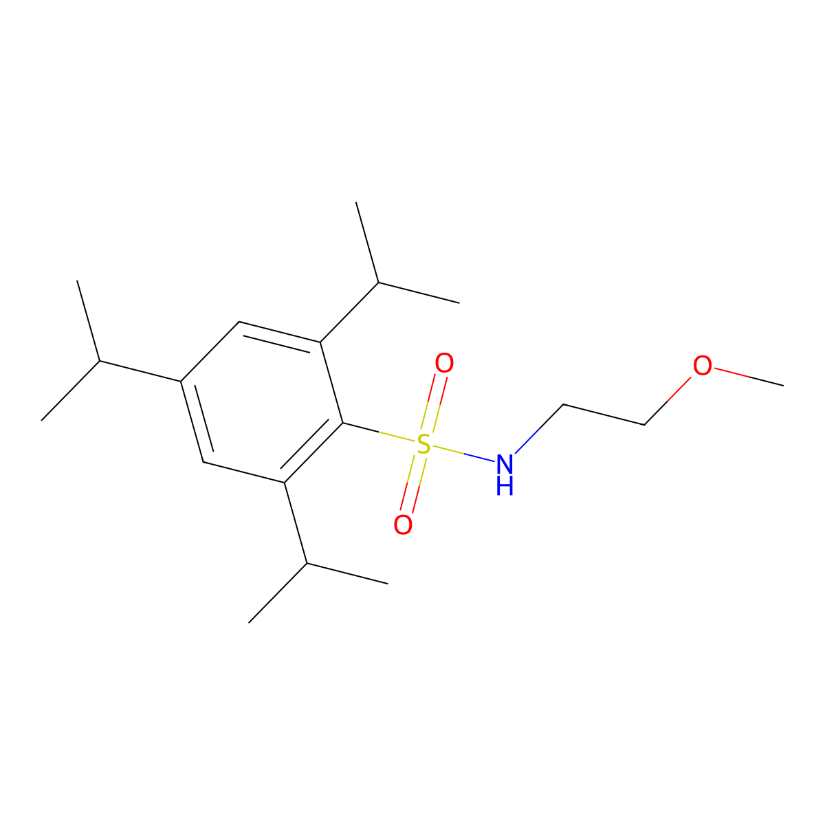 2,4,6-triisopropyl-N-(2-methoxyethyl)benzenesulfonamide molecular structure, CAS 349115-95-3