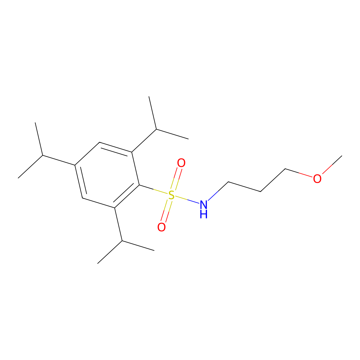 (3-Methoxypropyl){[2,4,6-tris(methylethyl)phenyl]sulfonyl}amine molecular structure, CAS 349115-96-4
