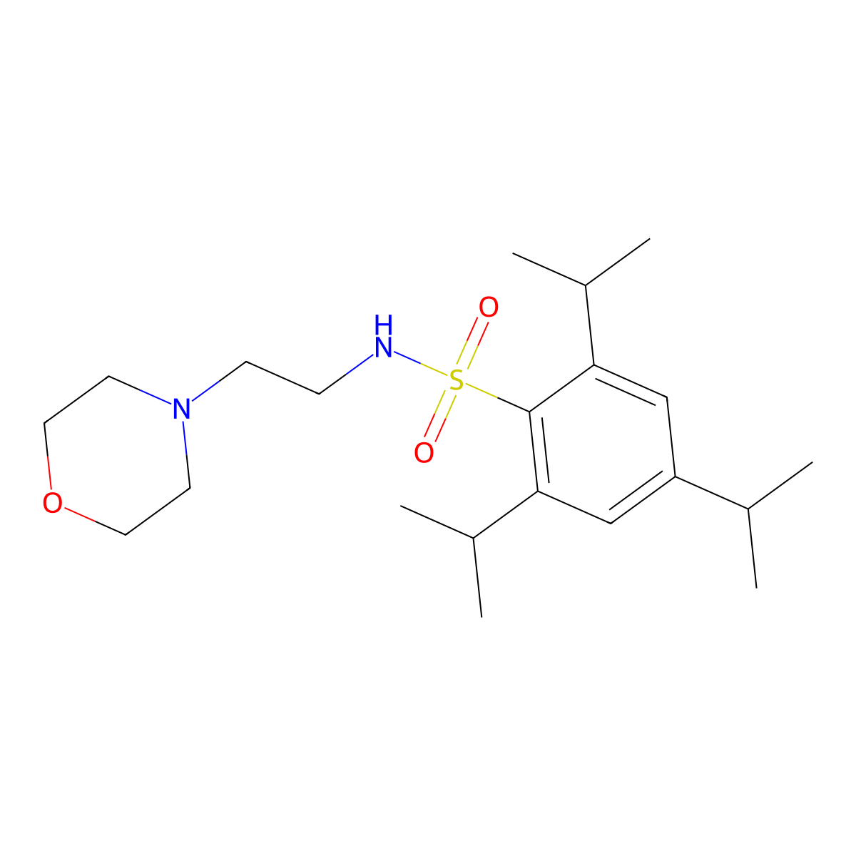 2,4,6-triisopropyl-N-[2-(4-morpholinyl)ethyl]benzenesulfonamide molecular structure, CAS 349116-05-8