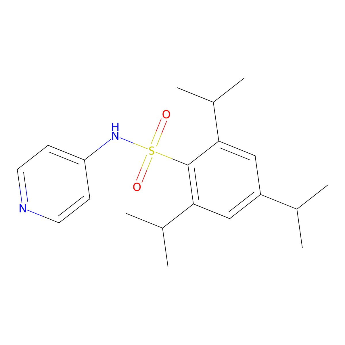 4-Pyridyl{[2,4,6-tris(methylethyl)phenyl]sulfonyl}amine molecular structure, CAS 349116-45-6