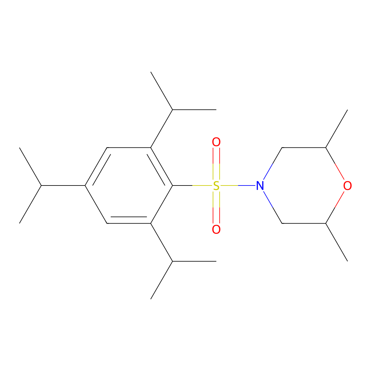 2,6-Dimethyl-4-((2,4,6-triisopropylphenyl)sulfonyl)morpholine molecular structure, CAS 349116-68-3