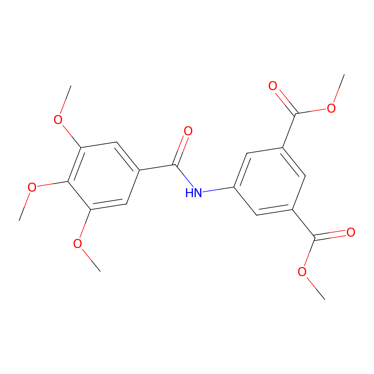Dimethyl 5-((3,4,5-trimethoxybenzoyl)amino)isophthalate molecular structure, CAS 349116-75-2
