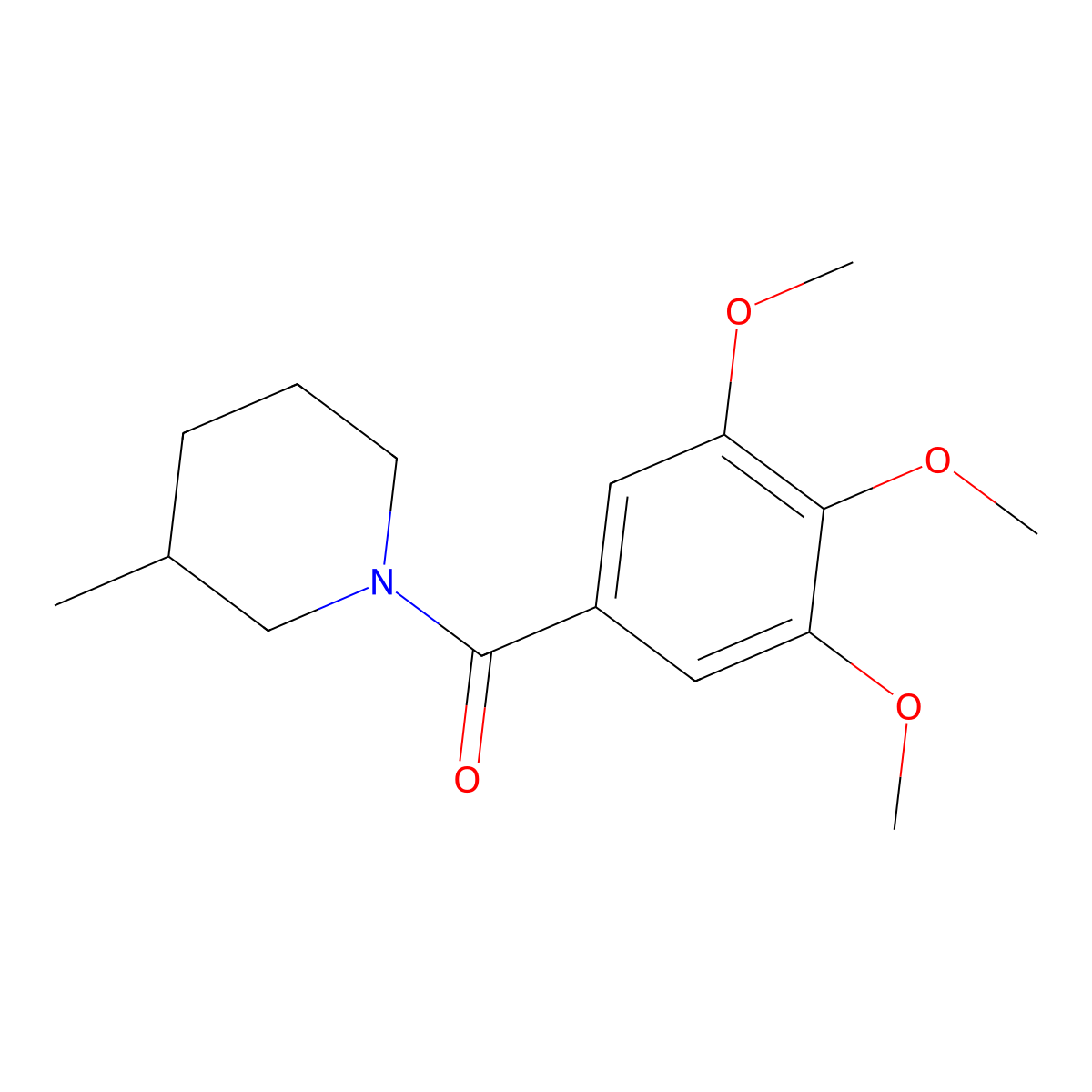 3-Methylpiperidyl 3,4,5-trimethoxyphenyl ketone molecular structure, CAS 349116-78-5