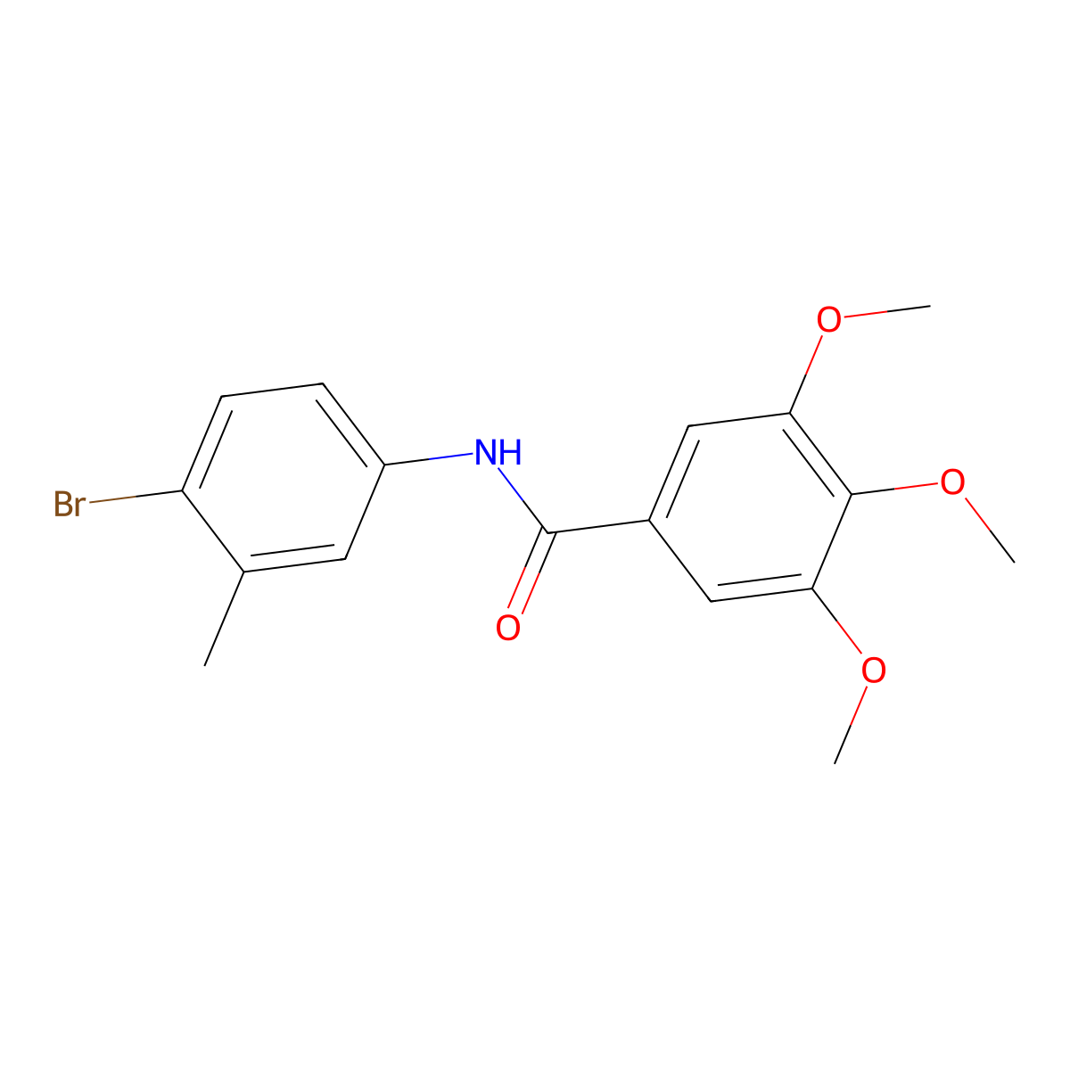 N-(4-bromo-3-methylphenyl)-3,4,5-trimethoxybenzamide molecular structure, CAS 349116-85-4