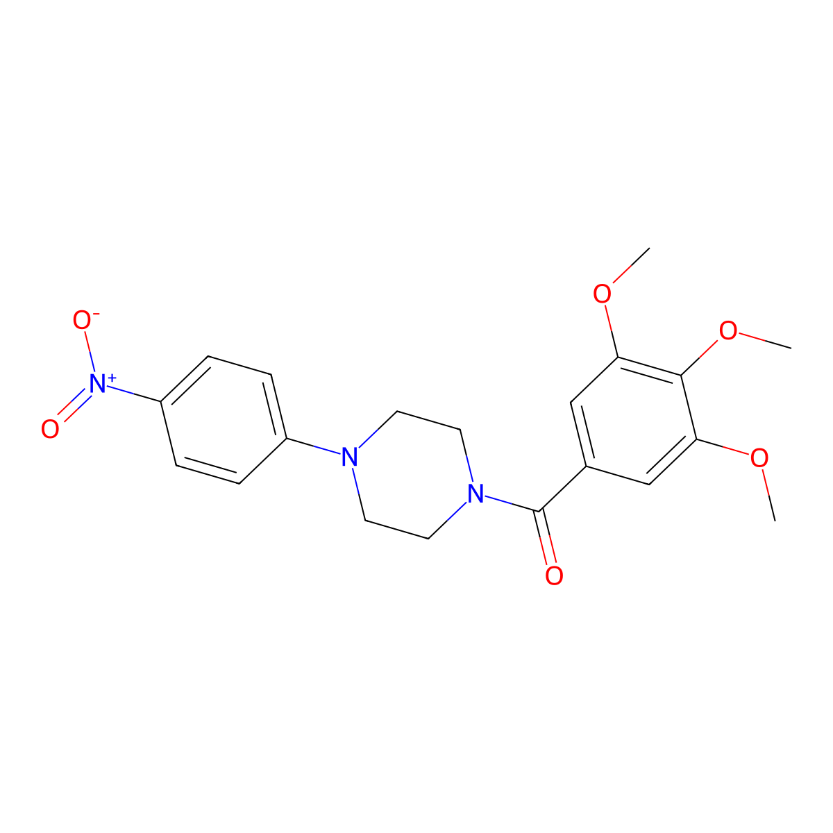 1-(4-Nitrophenyl)-4-(3,4,5-trimethoxybenzoyl)piperazine molecular structure, CAS 349116-90-1