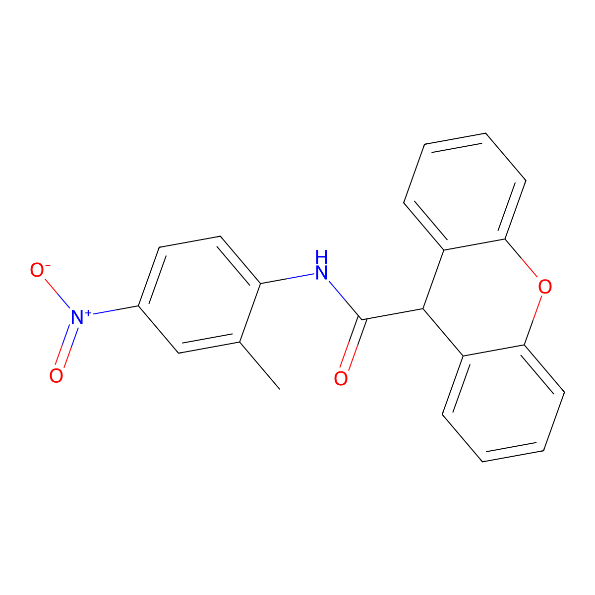 N-(2-methyl-4-nitrophenyl)-9H-xanthene-9-carboxamide molecular structure, CAS 349117-00-6
