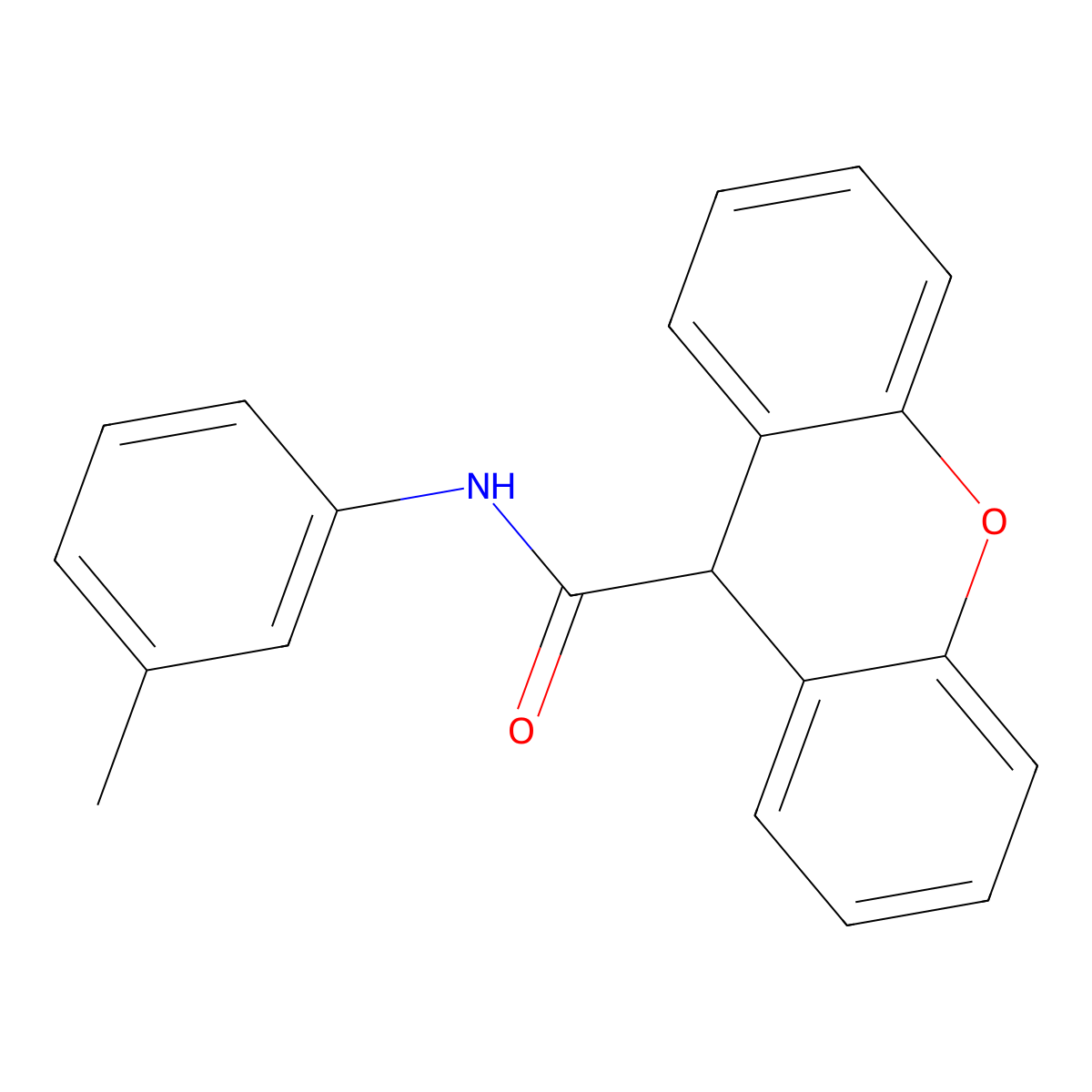 N-(3-methylphenyl)-9H-xanthene-9-carboxamide molecular structure, CAS 349117-18-6