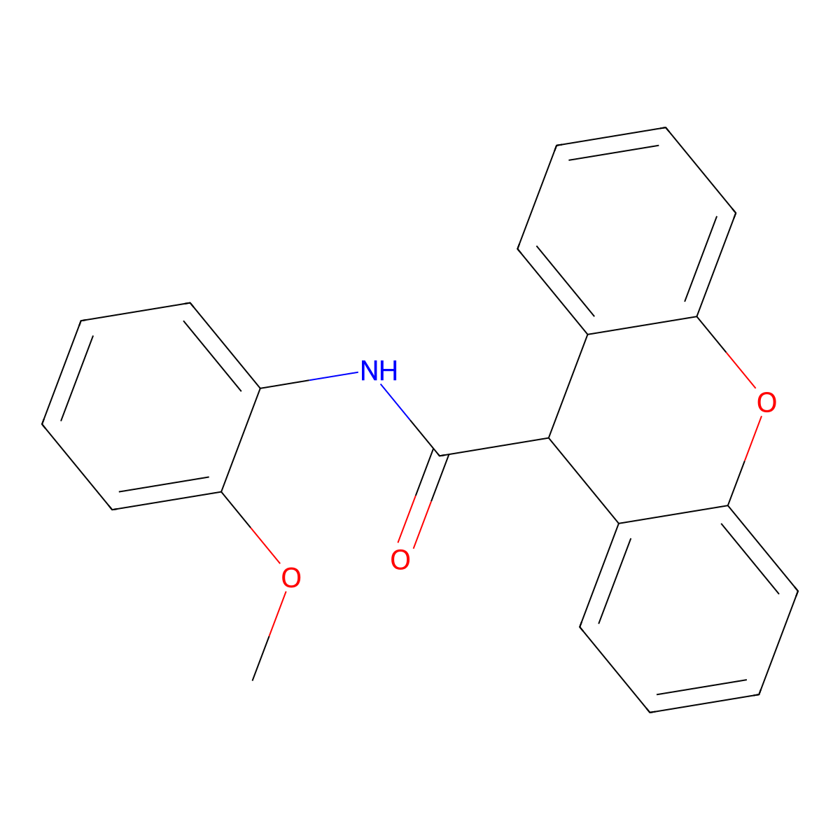 N-(2-methoxyphenyl)-9H-xanthene-9-carboxamide molecular structure, CAS 349117-19-7