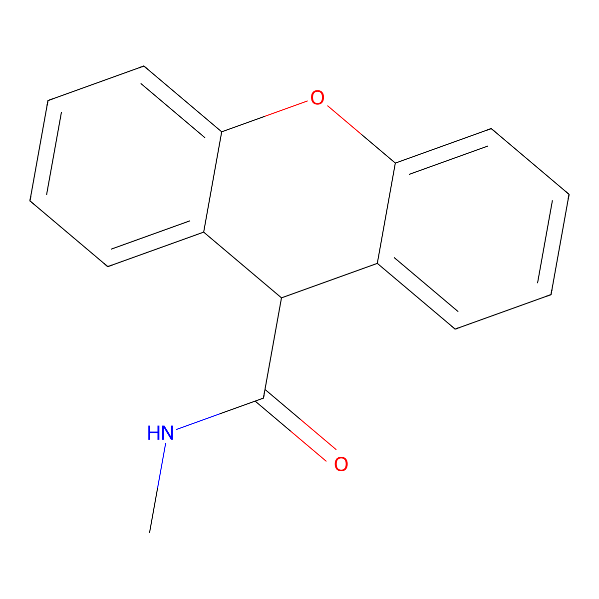 N-methyl-9H-xanthene-9-carboxamide molecular structure, CAS 349117-22-2