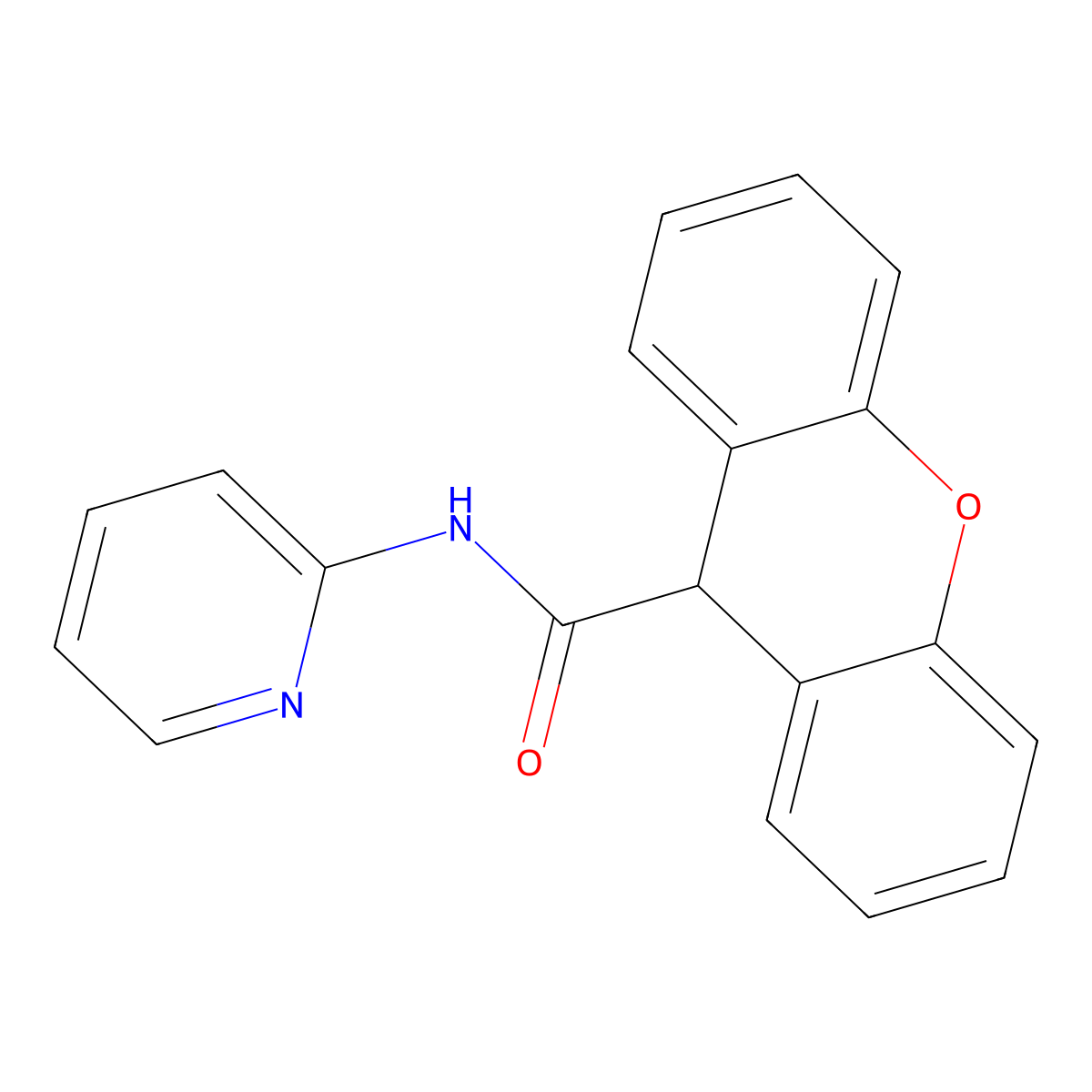 N-(pyridin-2-yl)-9H-xanthene-9-carboxamide molecular structure, CAS 349117-32-4