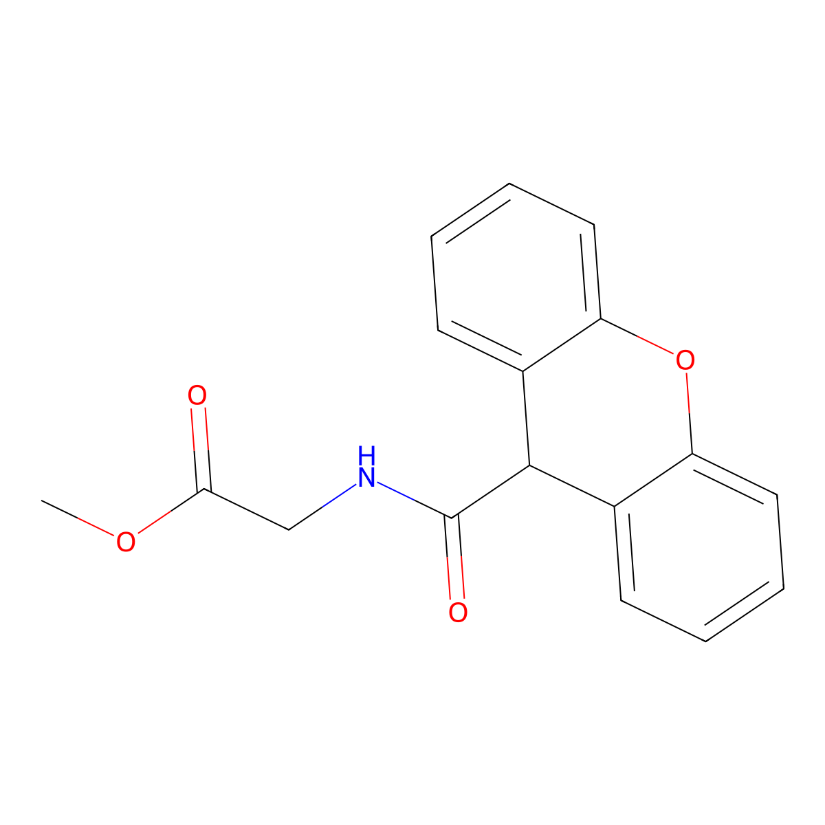 methyl N-(9H-xanthen-9-ylcarbonyl)glycinate molecular structure, CAS 349117-42-6