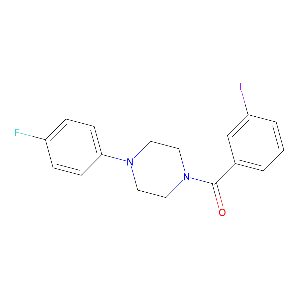 (4-(4-Fluorophenyl)piperazin-1-yl)(3-iodophenyl)methanone molecular structure, CAS 349117-79-9