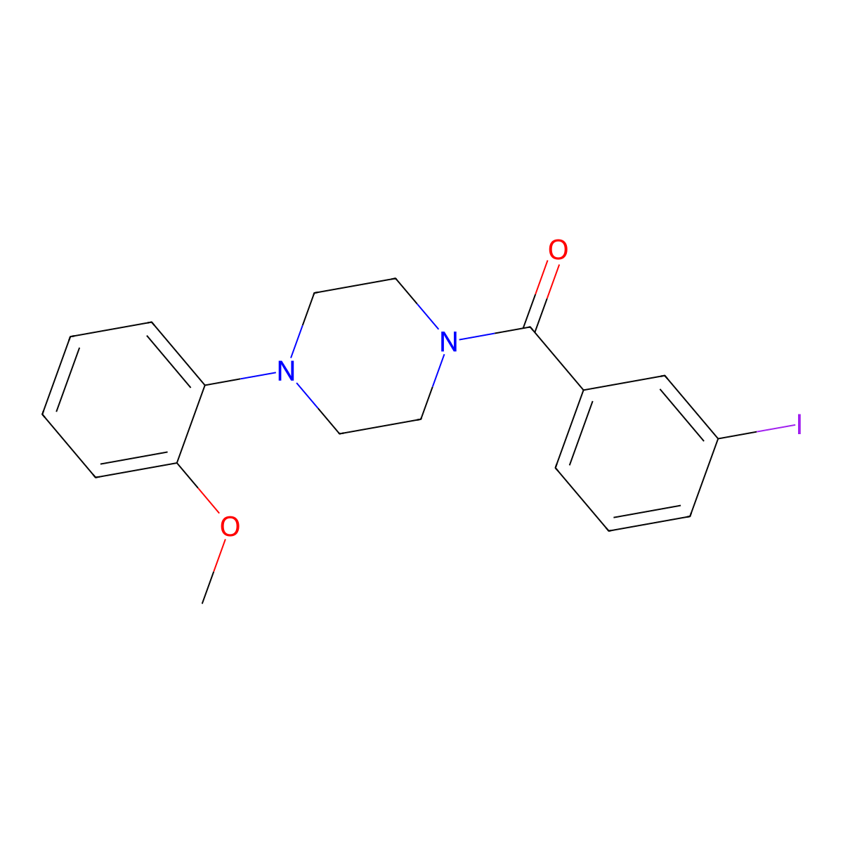 (3-Iodo-phenyl)-[4-(2-methoxy-phenyl)-piperazin-1-yl]-methanone molecular structure, CAS 349117-80-2