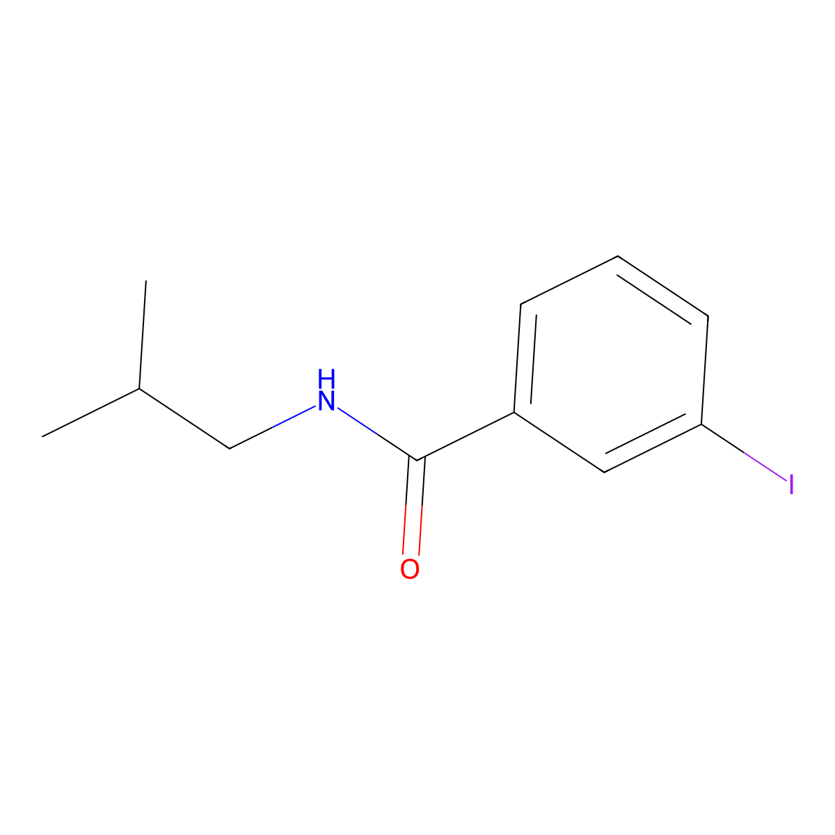 3-iodo-N-(2-methylpropyl)benzamide molecular structure, CAS 349117-89-1