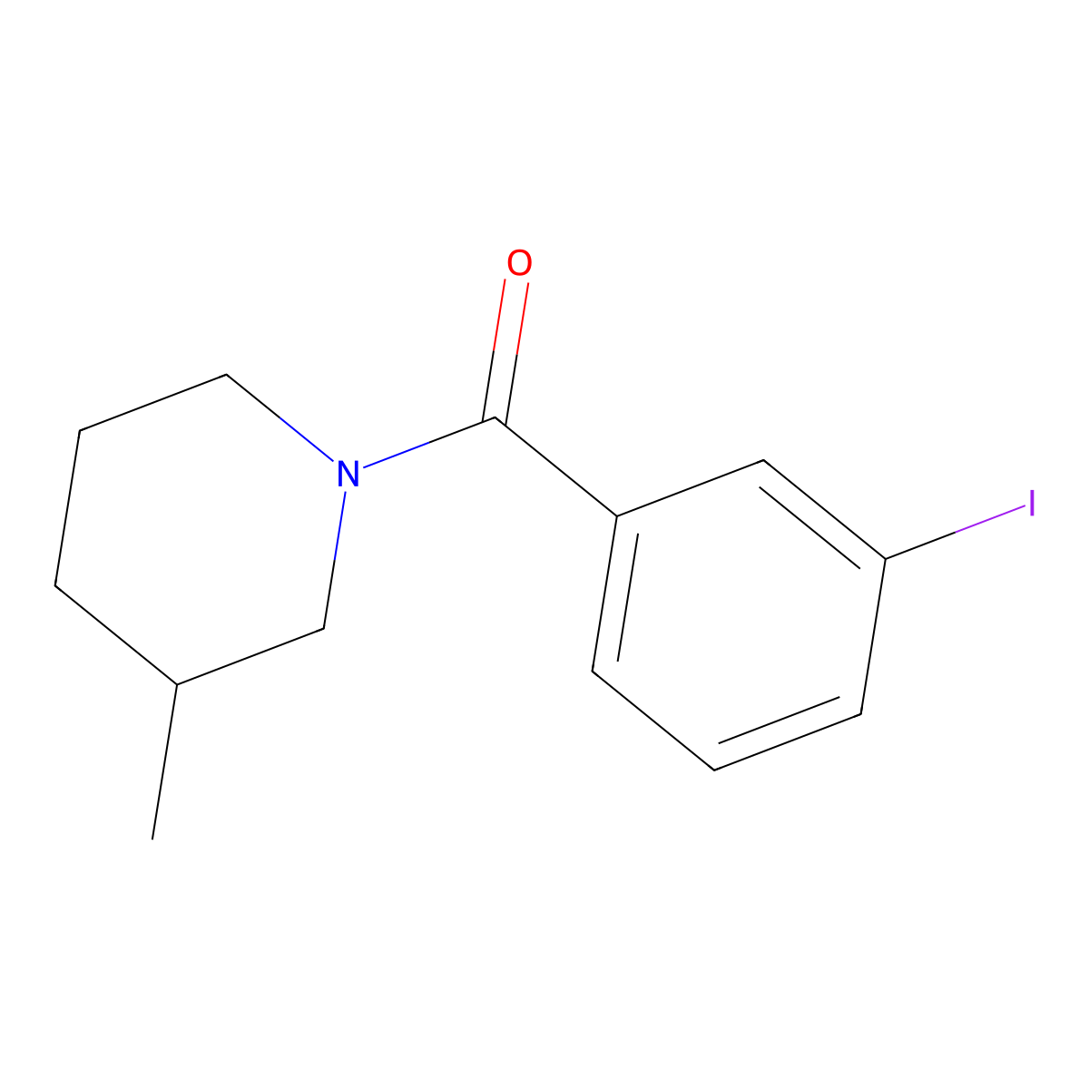 (3-Iodophenyl)(3-methyl-1-piperidinyl)methanone molecular structure, CAS 349117-90-4