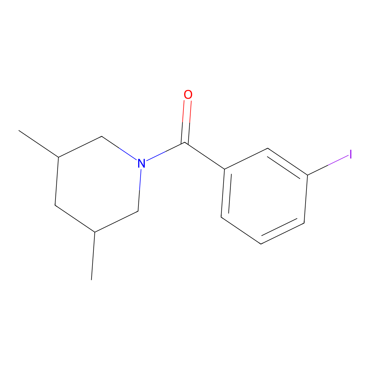 3,5-Dimethylpiperidyl 3-iodophenyl ketone molecular structure, CAS 349117-91-5