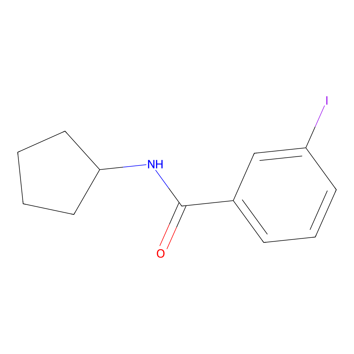 N-cyclopentyl-3-iodobenzamide molecular structure, CAS 349118-02-1