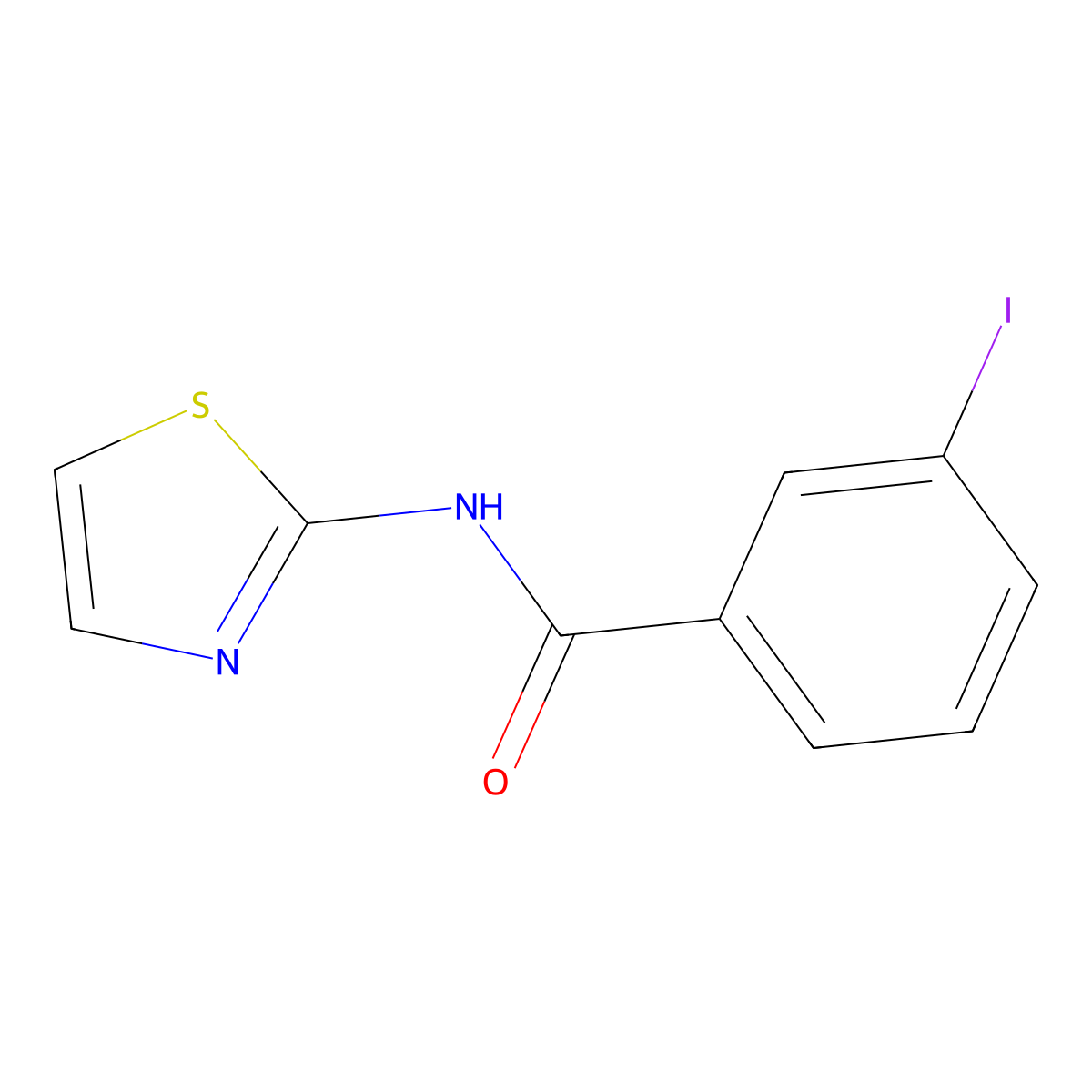 3-iodo-N-(1,3-thiazol-2-yl)benzamide molecular structure, CAS 349118-13-4