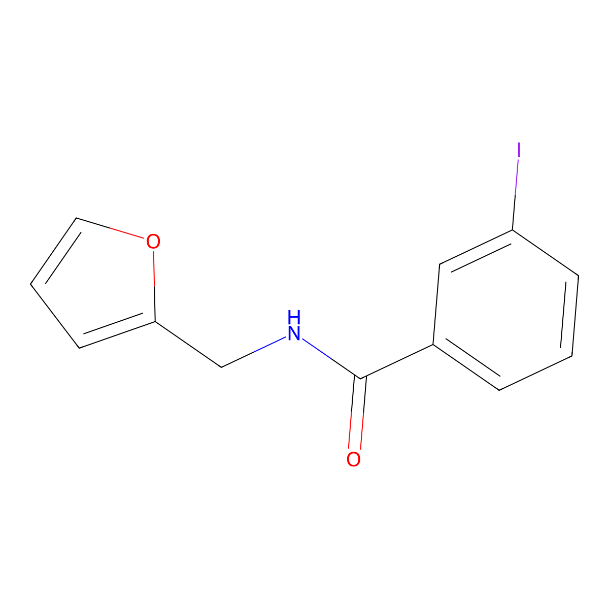 N-(2-Furanylmethyl)-3-iodobenzamide molecular structure, CAS 349118-21-4