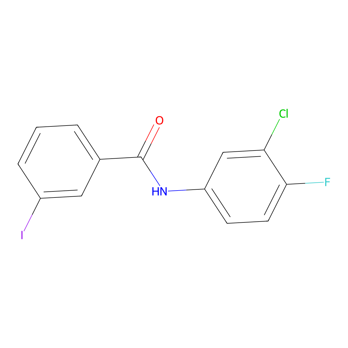 N-(3-chloro-4-fluorophenyl)-3-iodobenzamide molecular structure, CAS 349118-30-5