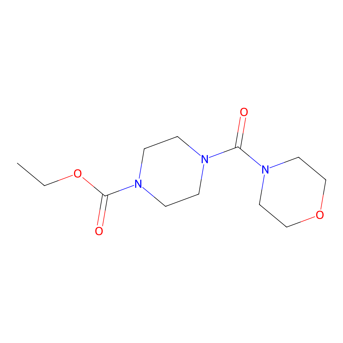 Ethyl 4-(morpholine-4-carbonyl)piperazine-1-carboxylate molecular structure, CAS 349118-83-8