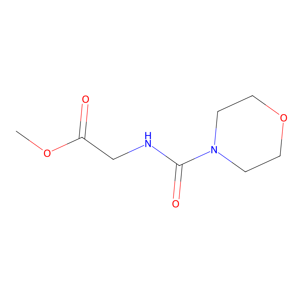 Methyl 2-(morpholine-4-carboxamido)acetate molecular structure, CAS 349119-25-1