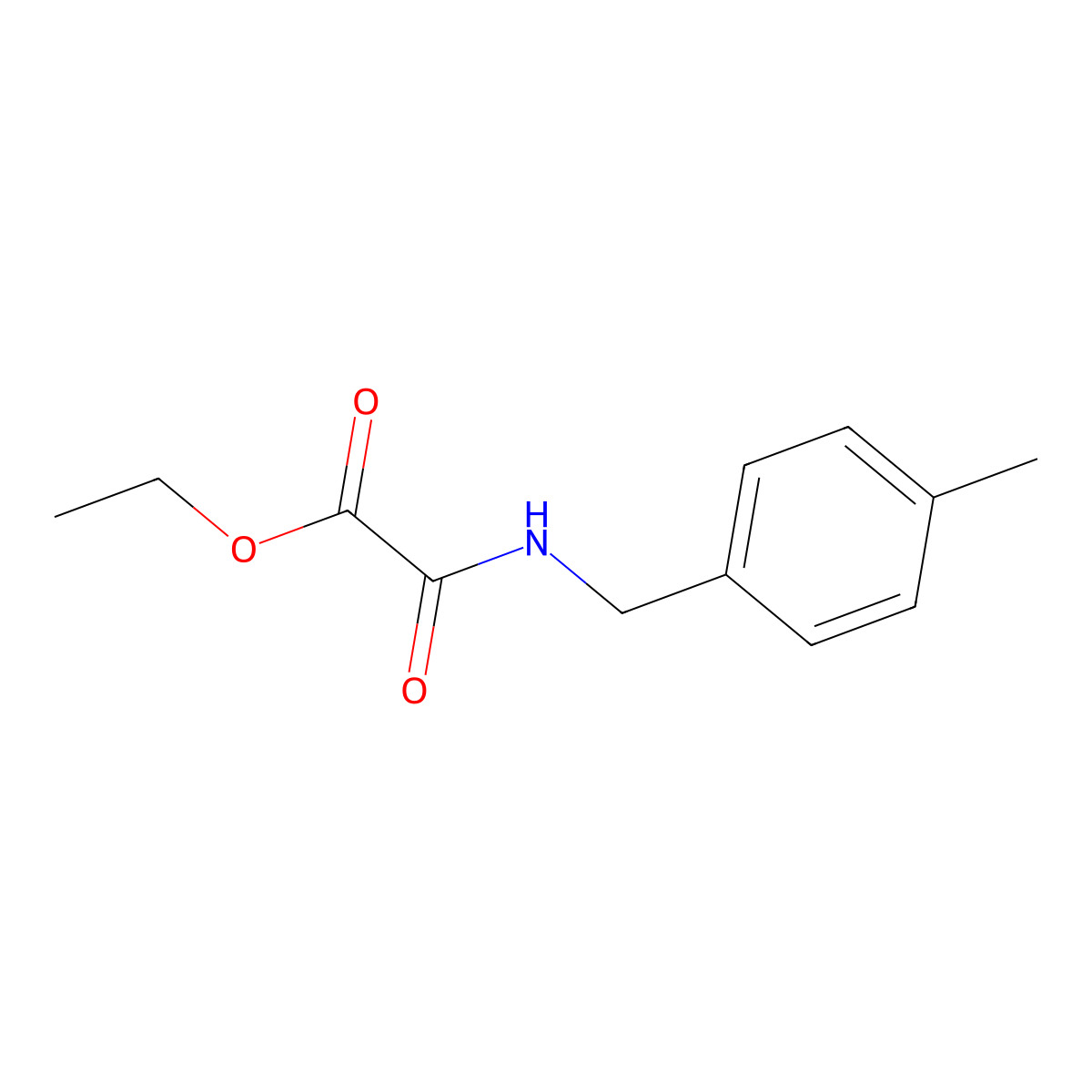 Ethyl 2-((4-methylbenzyl)amino)-2-oxoacetate molecular structure, CAS 349119-66-0