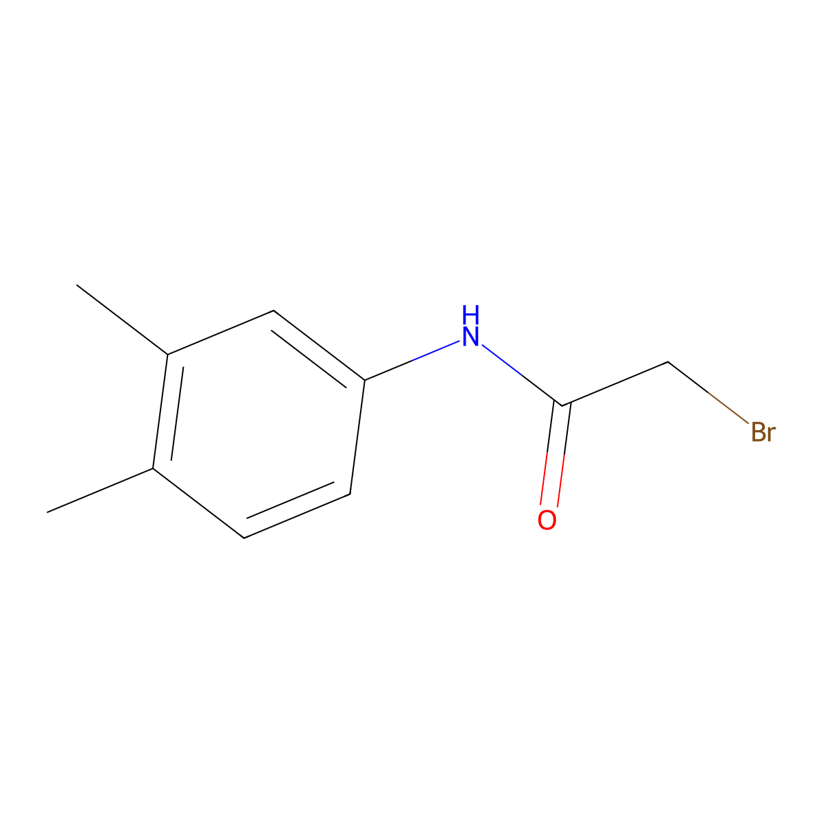 2-bromo-N-(3,4-dimethylphenyl)acetamide molecular structure, CAS 349120-87-2