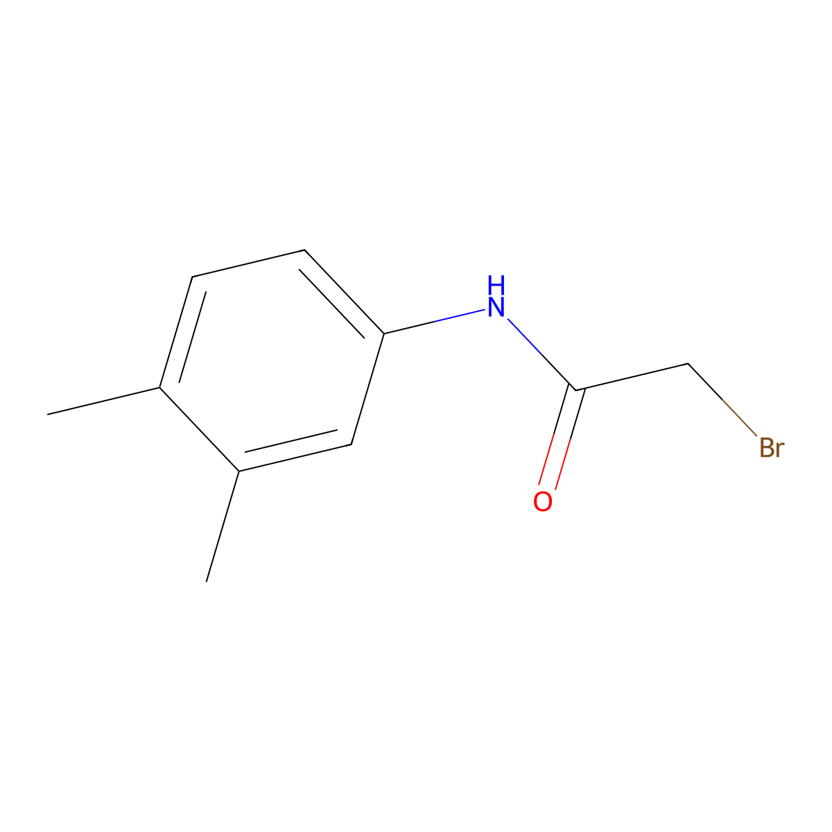 2-bromo-N-(3,4-dimethylphenyl)acetamide molecular structure, CAS 349120-87-2