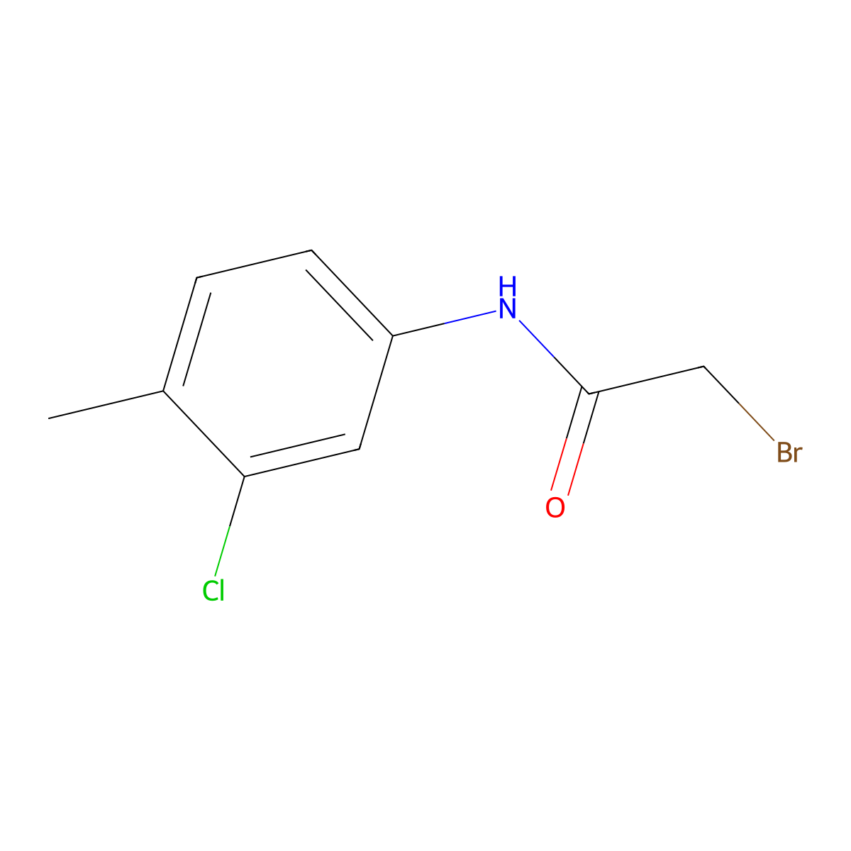 2-bromo-N-(3-chloro-4-methylphenyl)acetamide molecular structure, CAS 349120-90-7