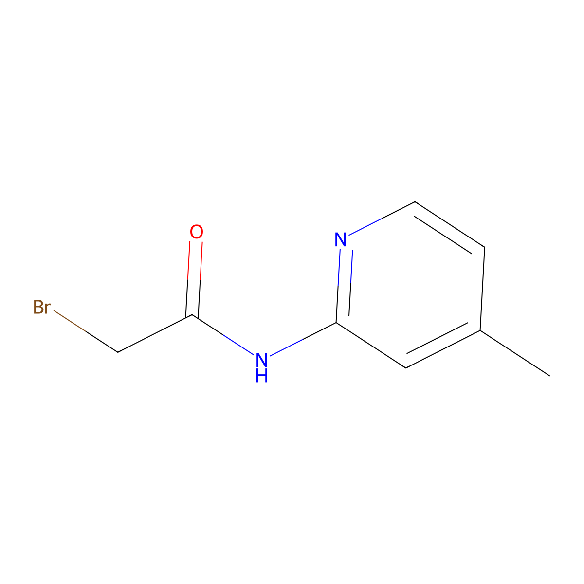 2-bromo-N-(4-methylpyridin-2-yl)acetamide molecular structure, CAS 349121-04-6