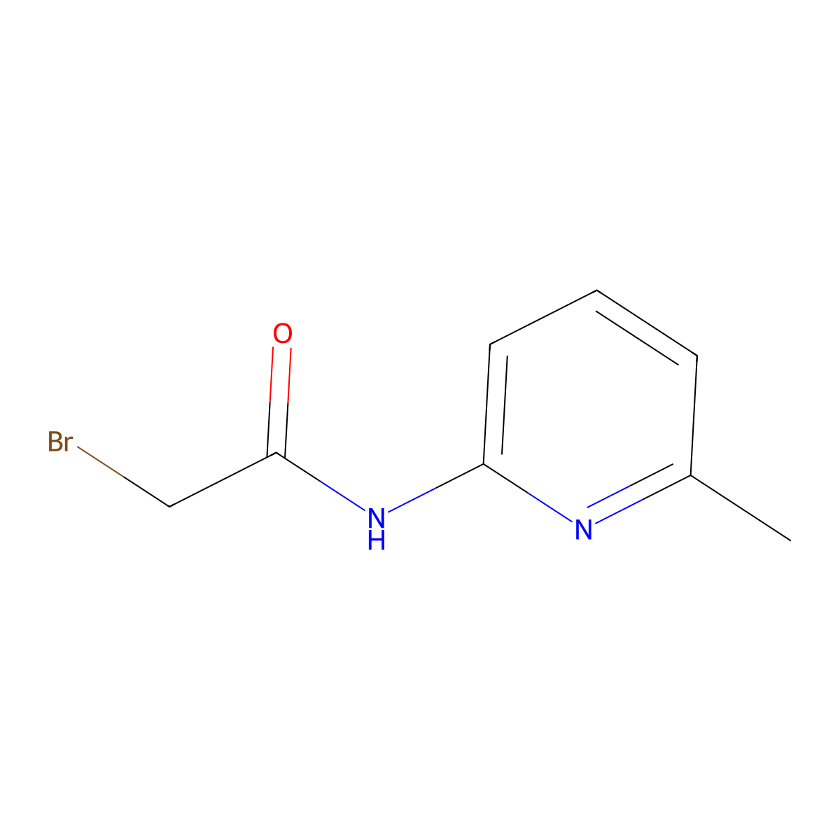 2-bromo-N-(6-methylpyridin-2-yl)acetamide molecular structure, CAS 349121-05-7