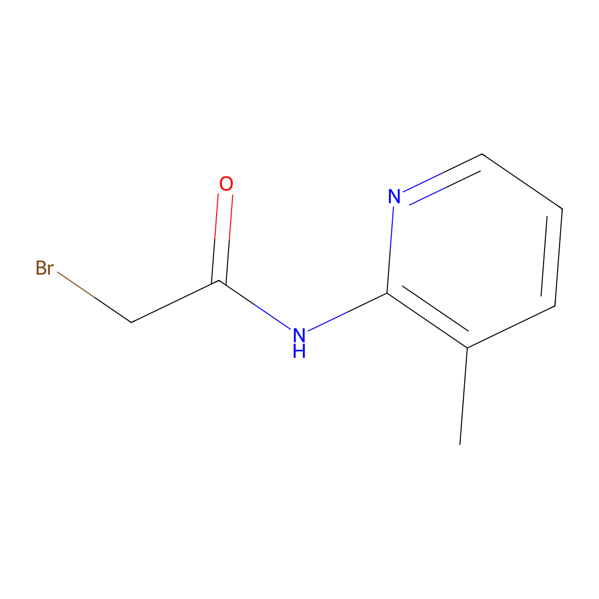 2-bromo-N-(3-methylpyridin-2-yl)acetamide molecular structure, CAS 349121-08-0