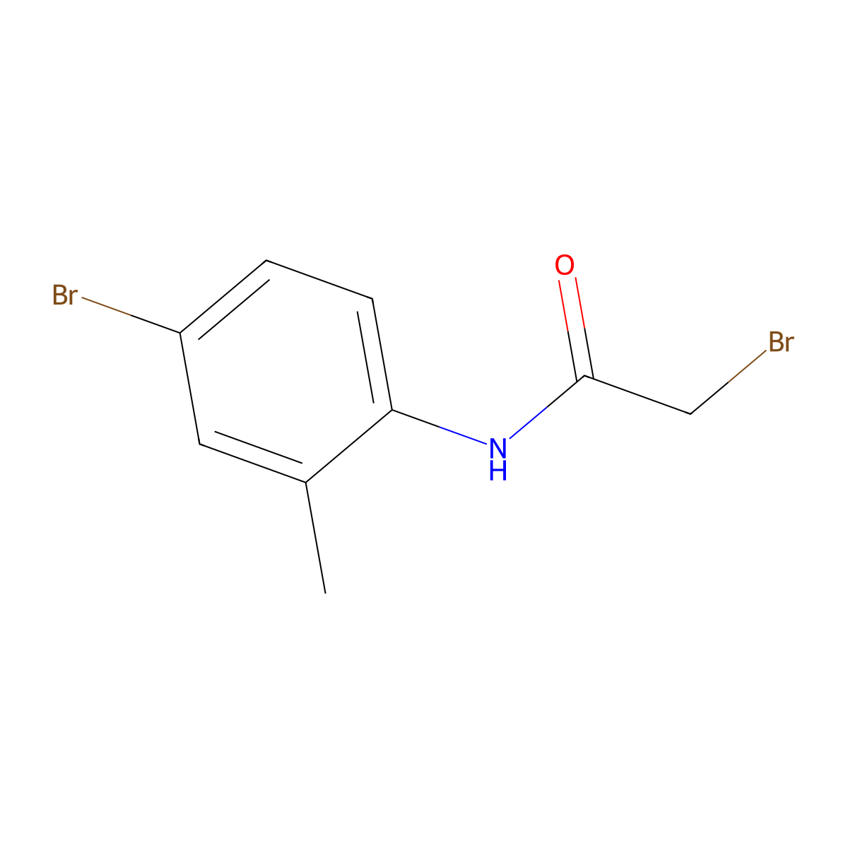 2-bromo-N-(4-bromo-2-methylphenyl)acetamide molecular structure, CAS 349121-11-5