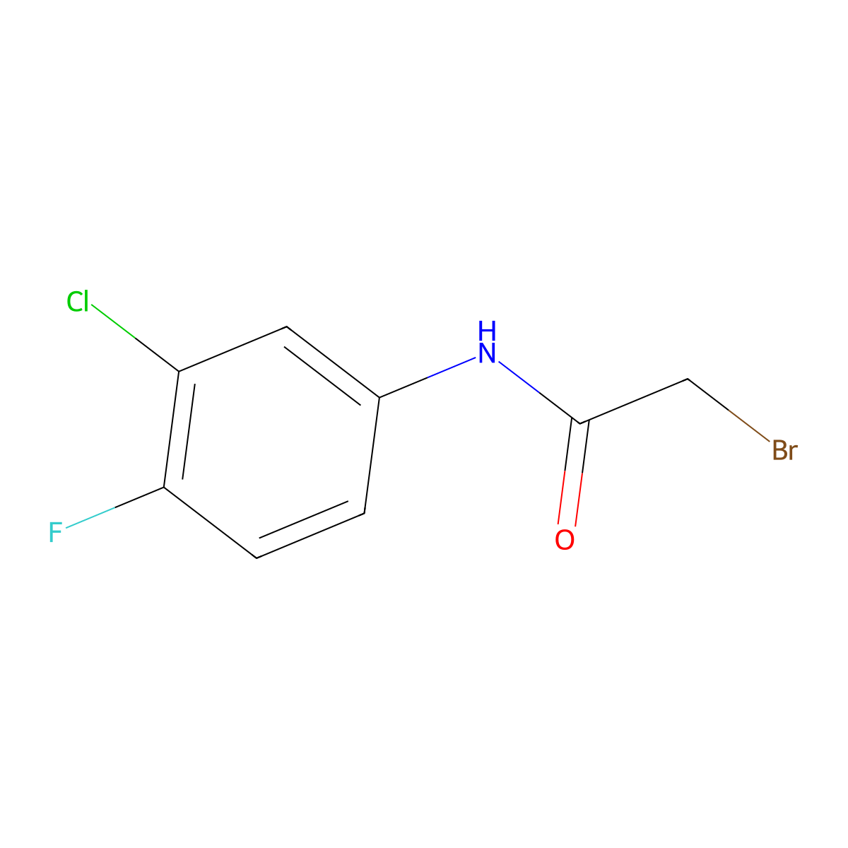 2-Bromo-N-(3-chloro-4-fluorophenyl)acetamide molecular structure, CAS 349121-13-7