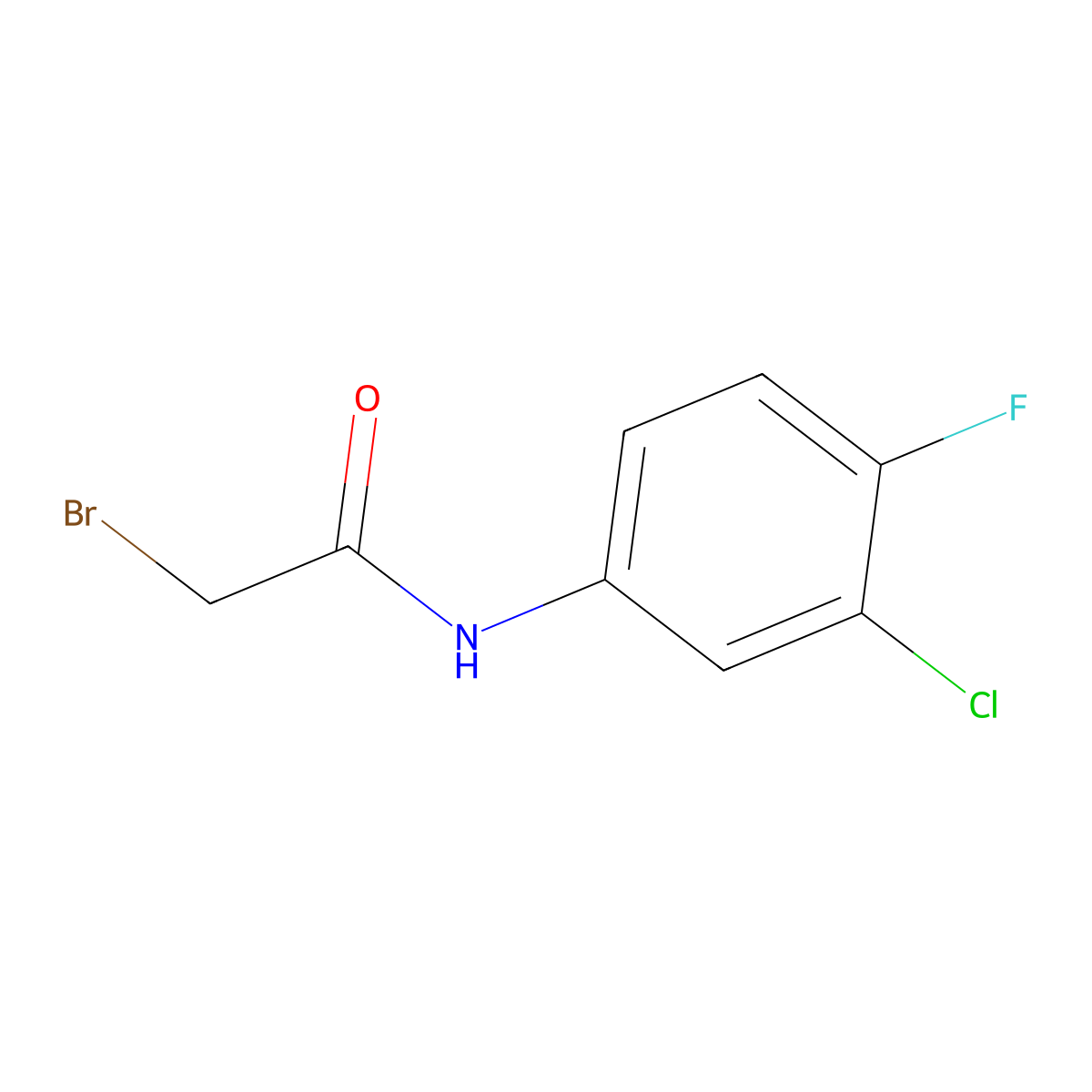 2-Bromo-N-(3-chloro-4-fluorophenyl)acetamide molecular structure, CAS 349121-13-7