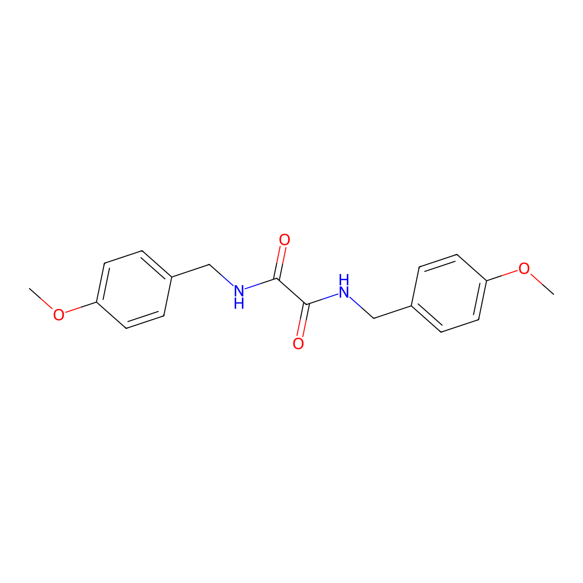 N,N'-bis(4-methoxybenzyl)ethanediamide molecular structure, CAS 349121-32-0
