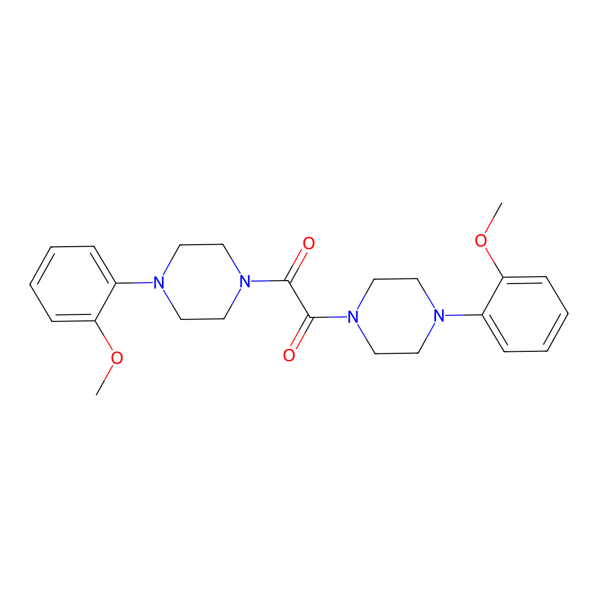 1-(2-Methoxyphenyl)-4-((4-(2-methoxyphenyl)-1-piperazinyl)(oxo)acetyl)piperazine molecular structure, CAS 349121-36-4