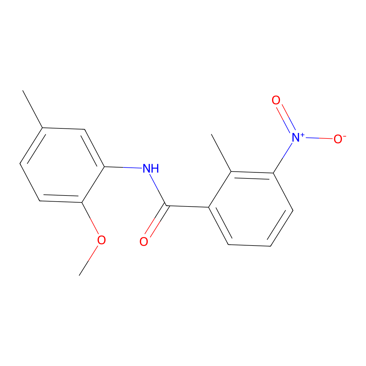 N-(2-methoxy-5-methylphenyl)-2-methyl-3-nitrobenzamide molecular structure, CAS 349122-13-0