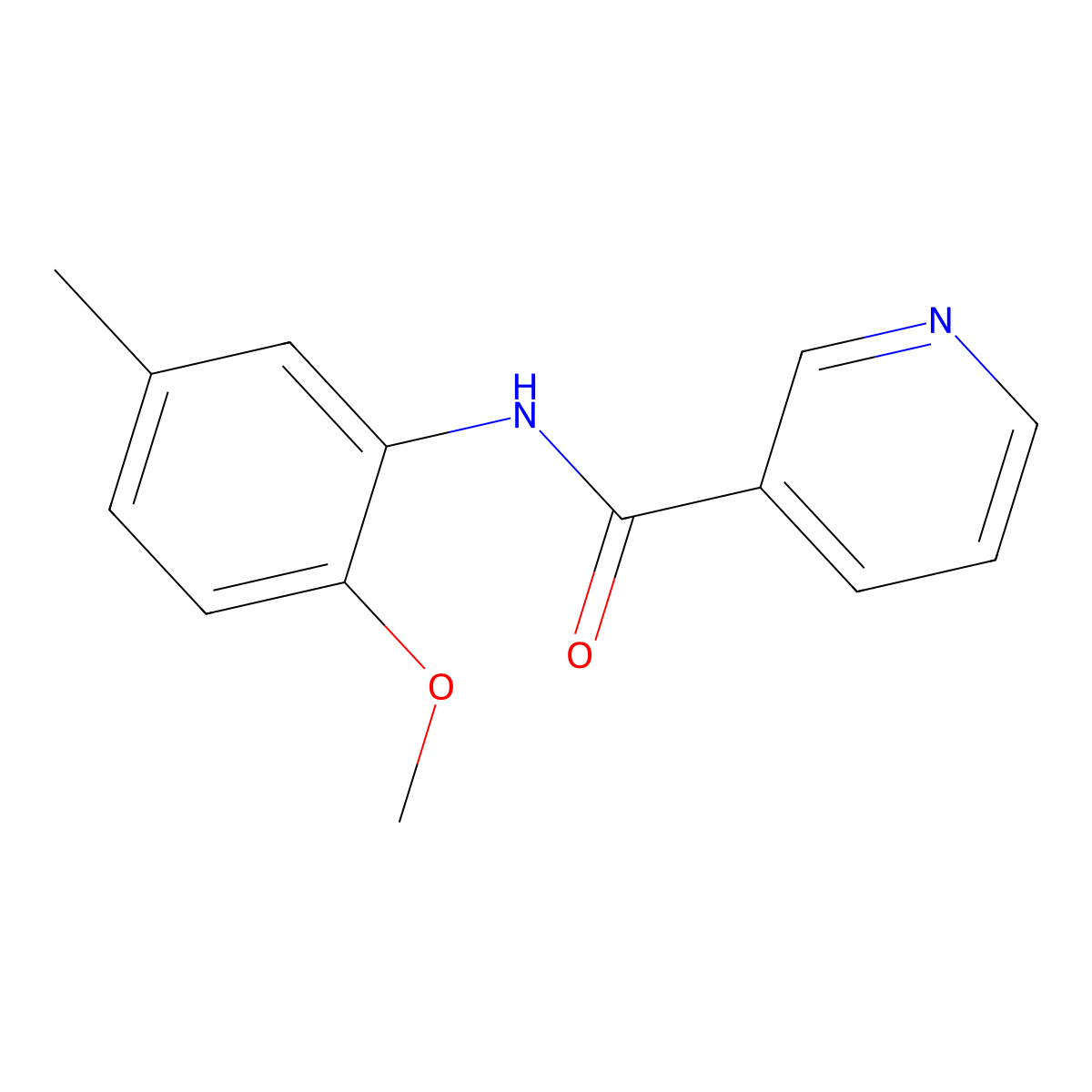 N-(2-methoxy-5-methylphenyl)pyridine-3-carboxamide molecular structure, CAS 349122-19-6