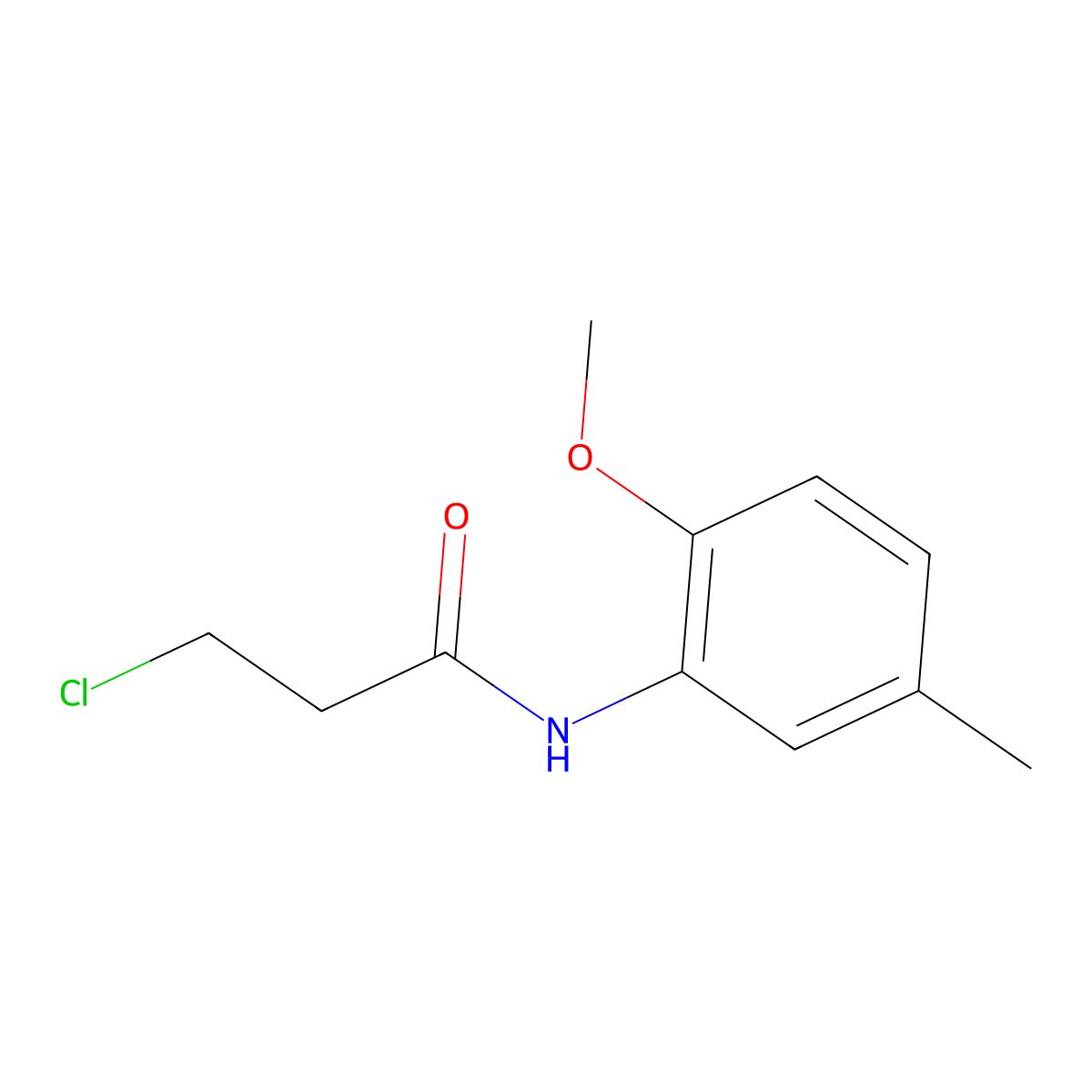 3-chloro-N-(2-methoxy-5-methylphenyl)propanamide molecular structure, CAS 349122-20-9