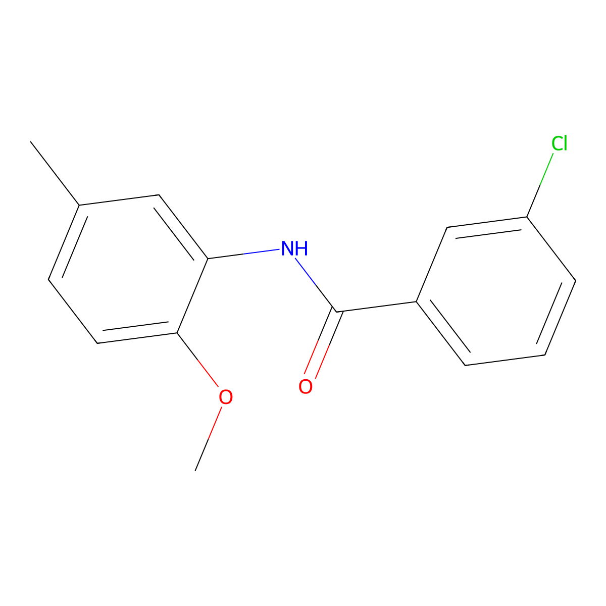 3-chloro-N-(2-methoxy-5-methylphenyl)benzamide molecular structure, CAS 349122-24-3