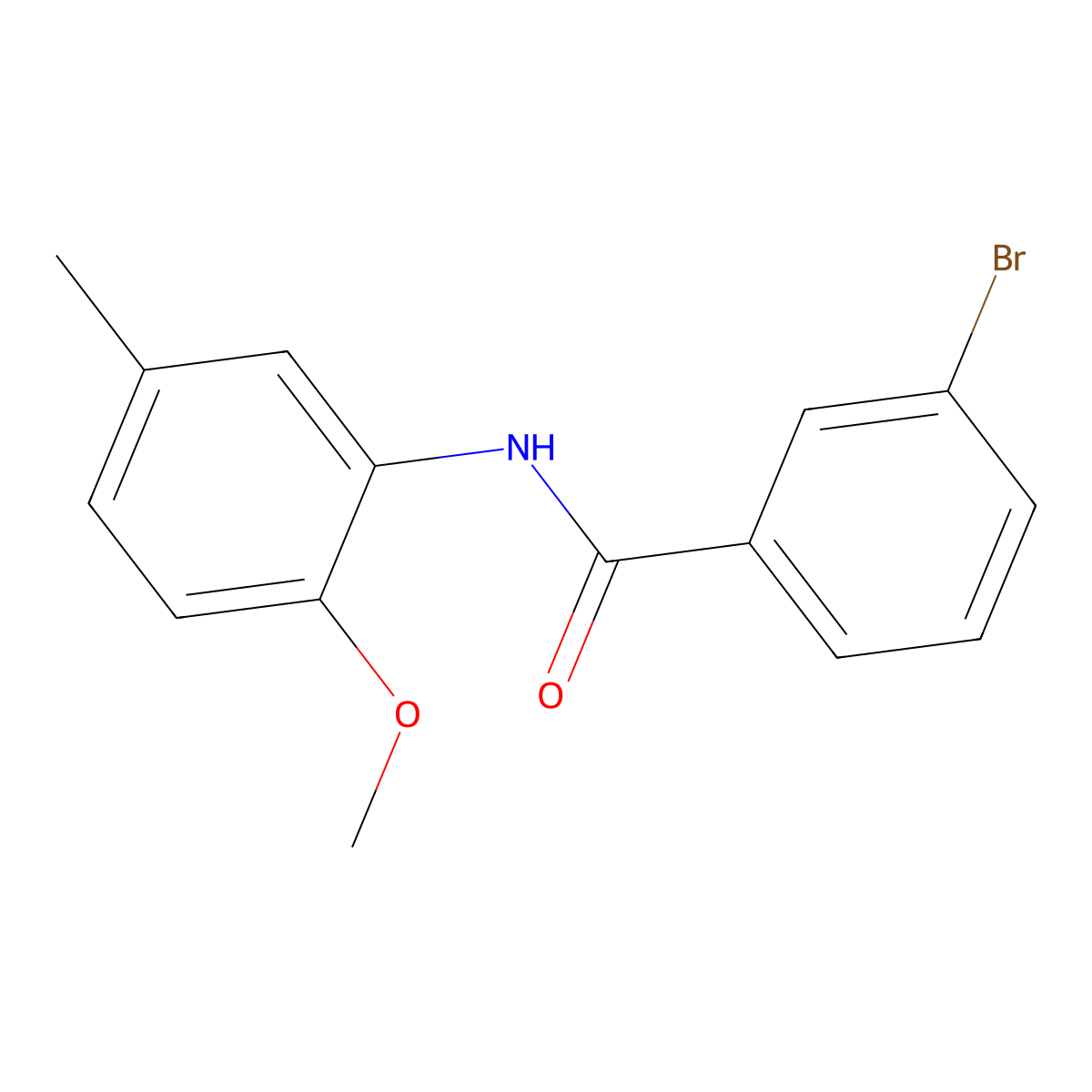 3-bromo-N-(2-methoxy-5-methylphenyl)benzamide molecular structure, CAS 349122-27-6