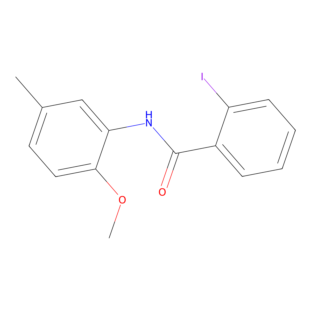 2-iodo-N-(2-methoxy-5-methylphenyl)benzamide molecular structure, CAS 349122-32-3
