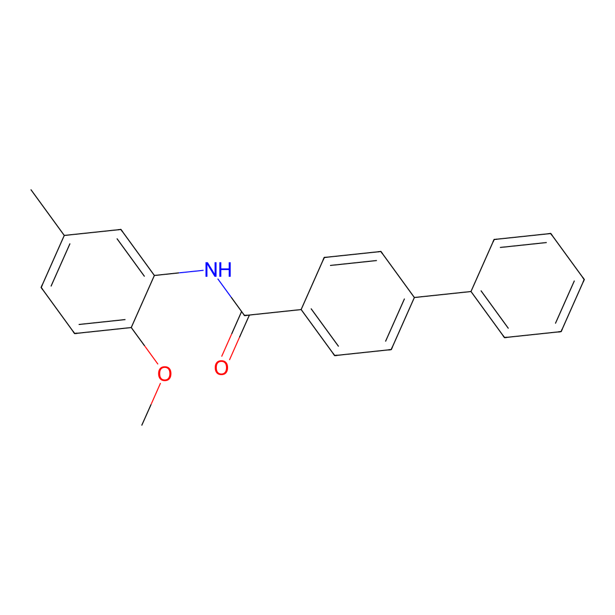 N-(2-methoxy-5-methylphenyl)biphenyl-4-carboxamide molecular structure, CAS 349122-34-5