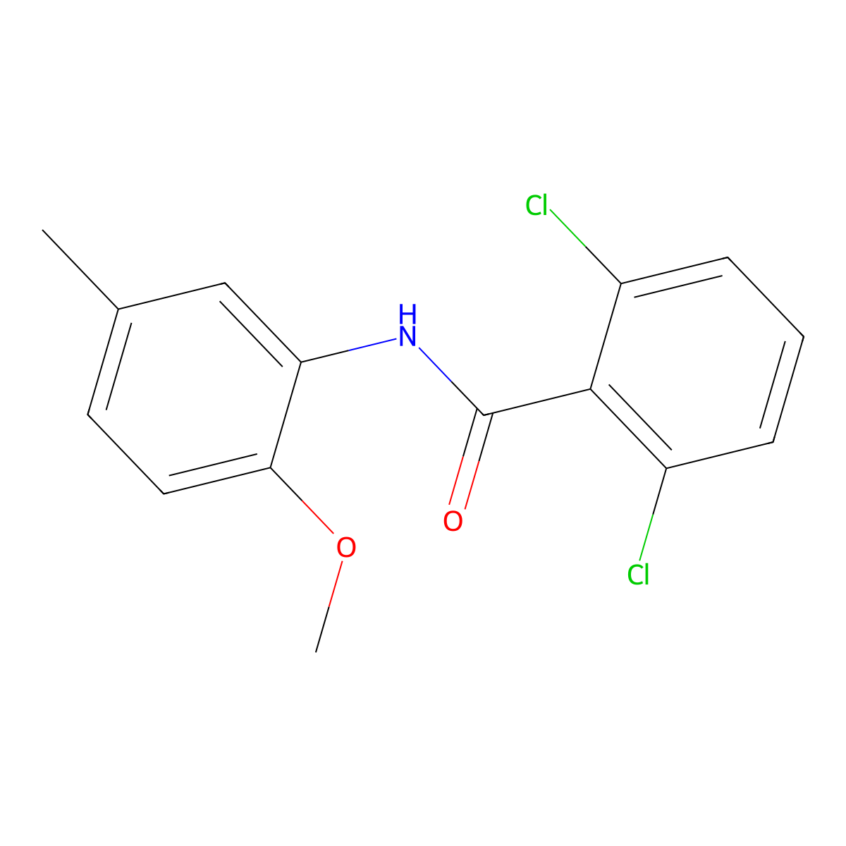 2,6-dichloro-N-(2-methoxy-5-methylphenyl)benzamide molecular structure, CAS 349122-37-8