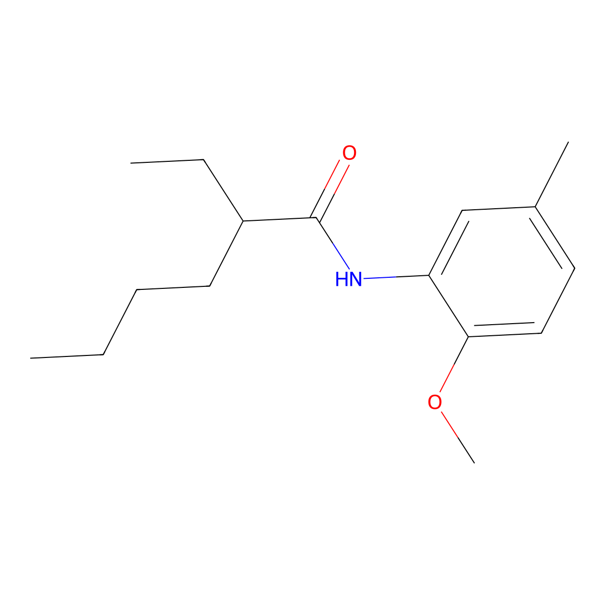 2-ethyl-N-(2-methoxy-5-methylphenyl)hexanamide molecular structure, CAS 349122-55-0
