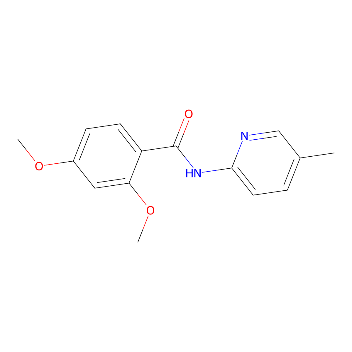 2,4-dimethoxy-N-(5-methylpyridin-2-yl)benzamide molecular structure, CAS 349124-25-0