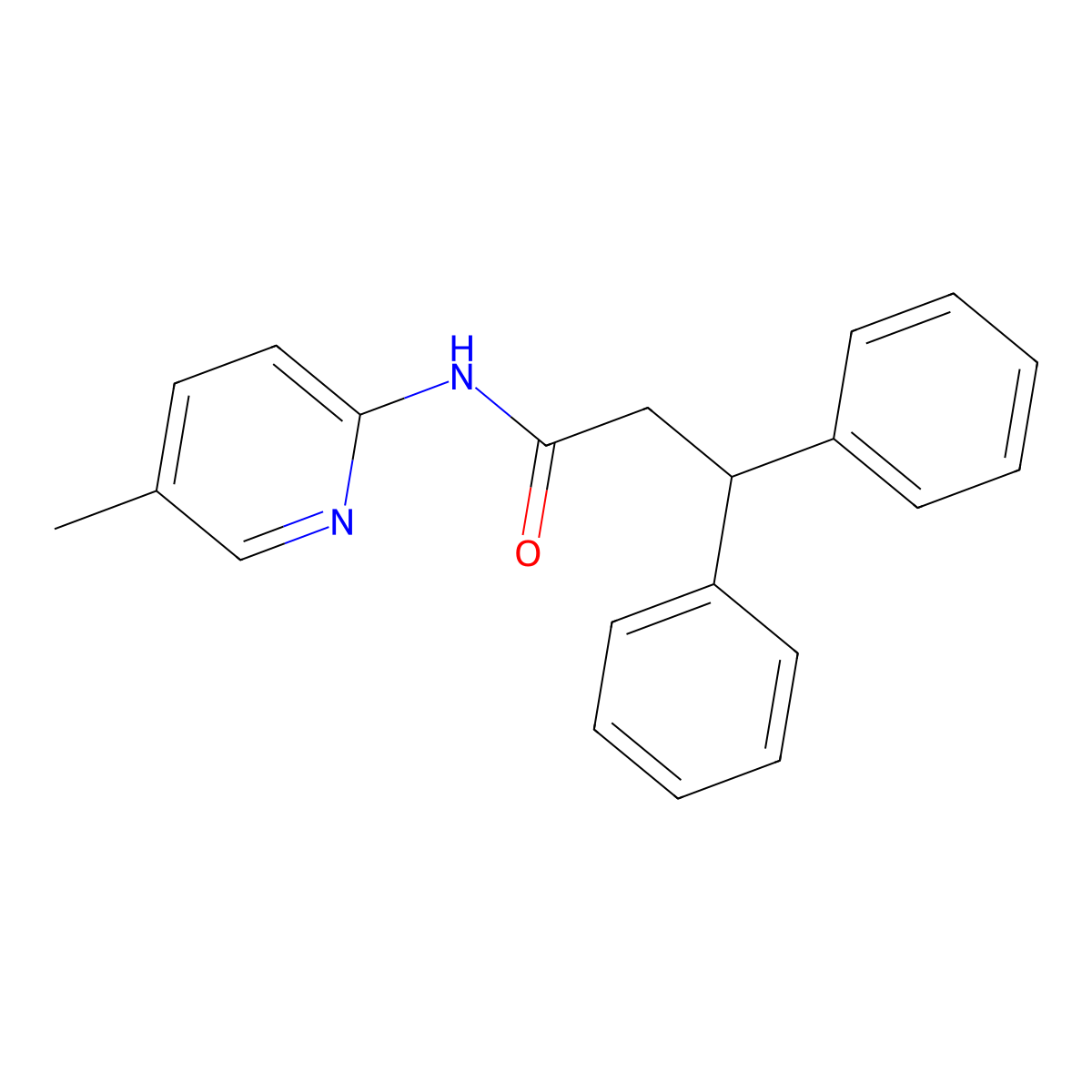 N-(5-methyl-2-pyridinyl)-3,3-diphenylpropanamide molecular structure, CAS 349124-38-5