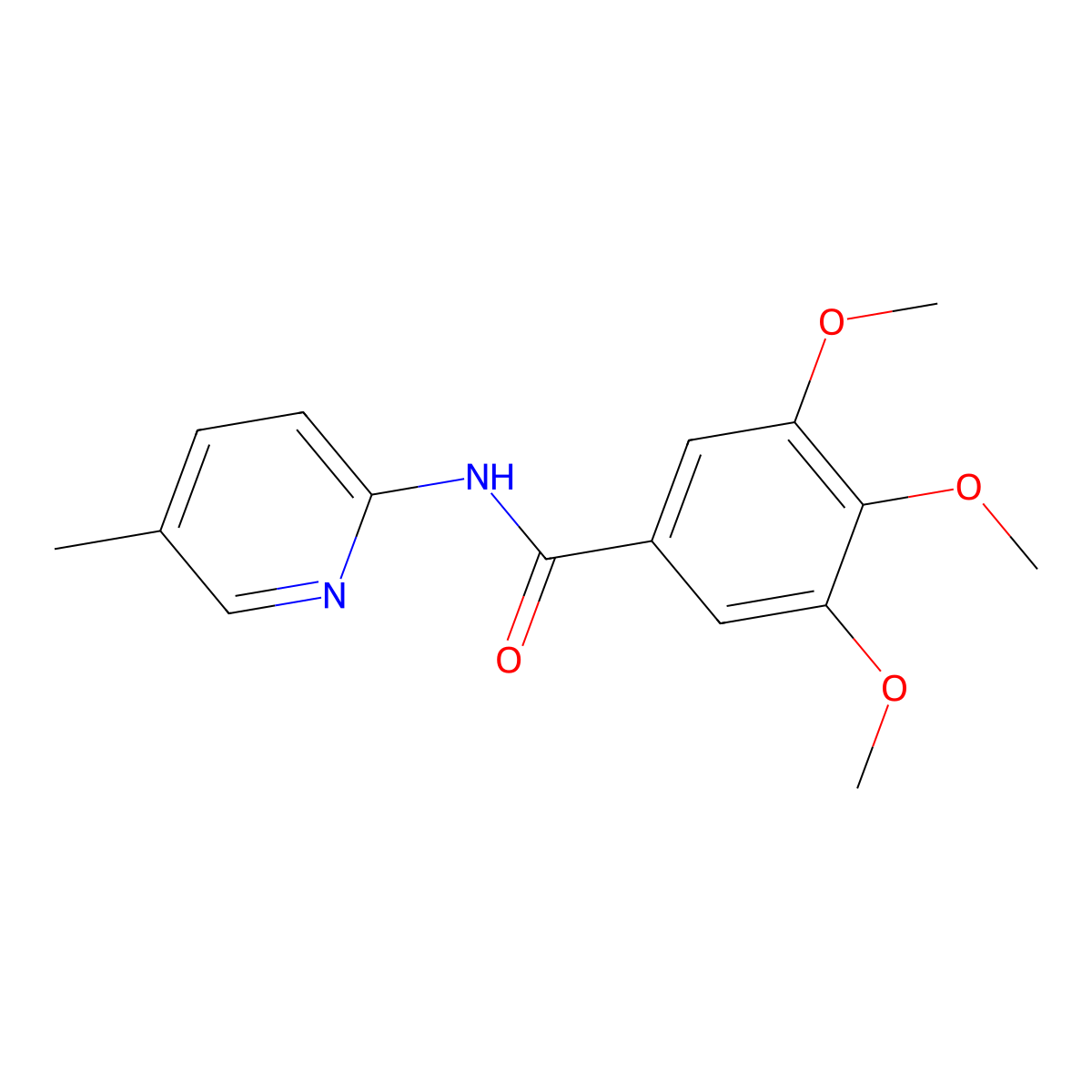 3,4,5-trimethoxy-N-(5-methylpyridin-2-yl)benzamide molecular structure, CAS 349124-52-3
